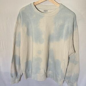 Velvet Cream and Light Blue Tie-Dye Pullover
